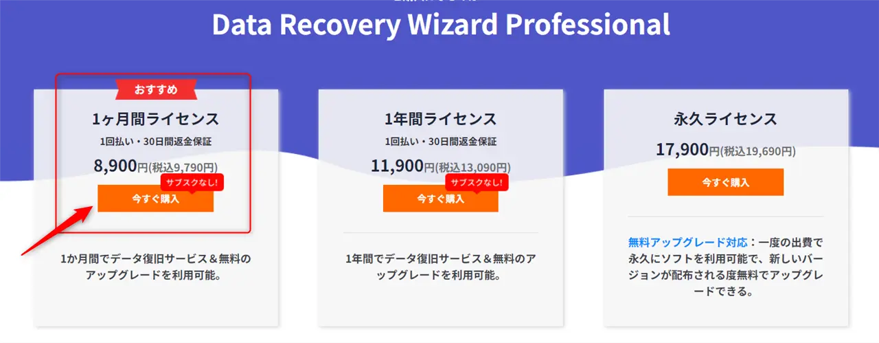購入したいプランを選択