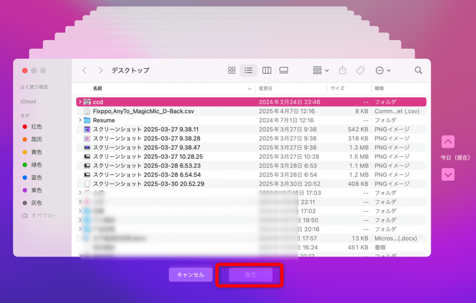 Time MachineからMacファイルを復元-3