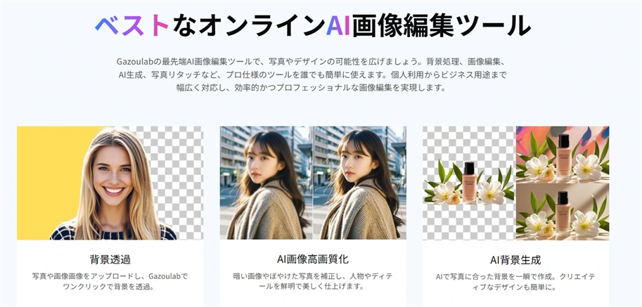 AI画像編集ツールGazoulabホーム
