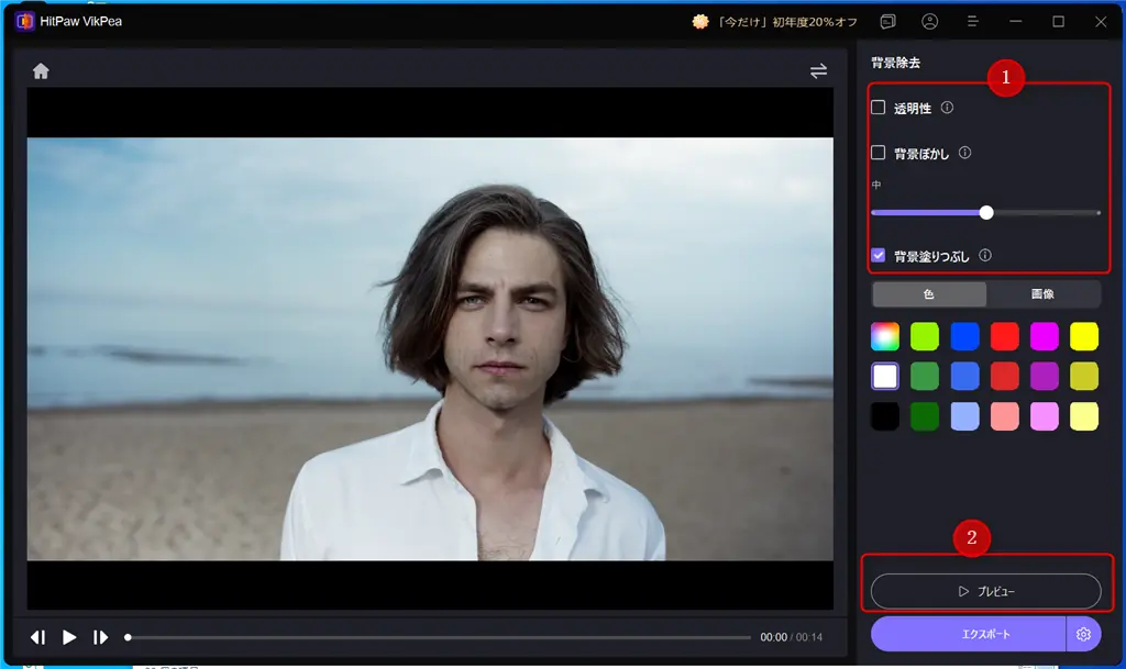 HitPaw VikPeaで動画背景透過放生法-3