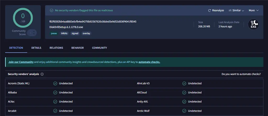 Disk Drillの安全性チェック