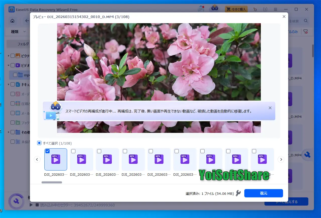 EaseUS Data Recovery WizardでSDカードの動画をプレビュー＆復元