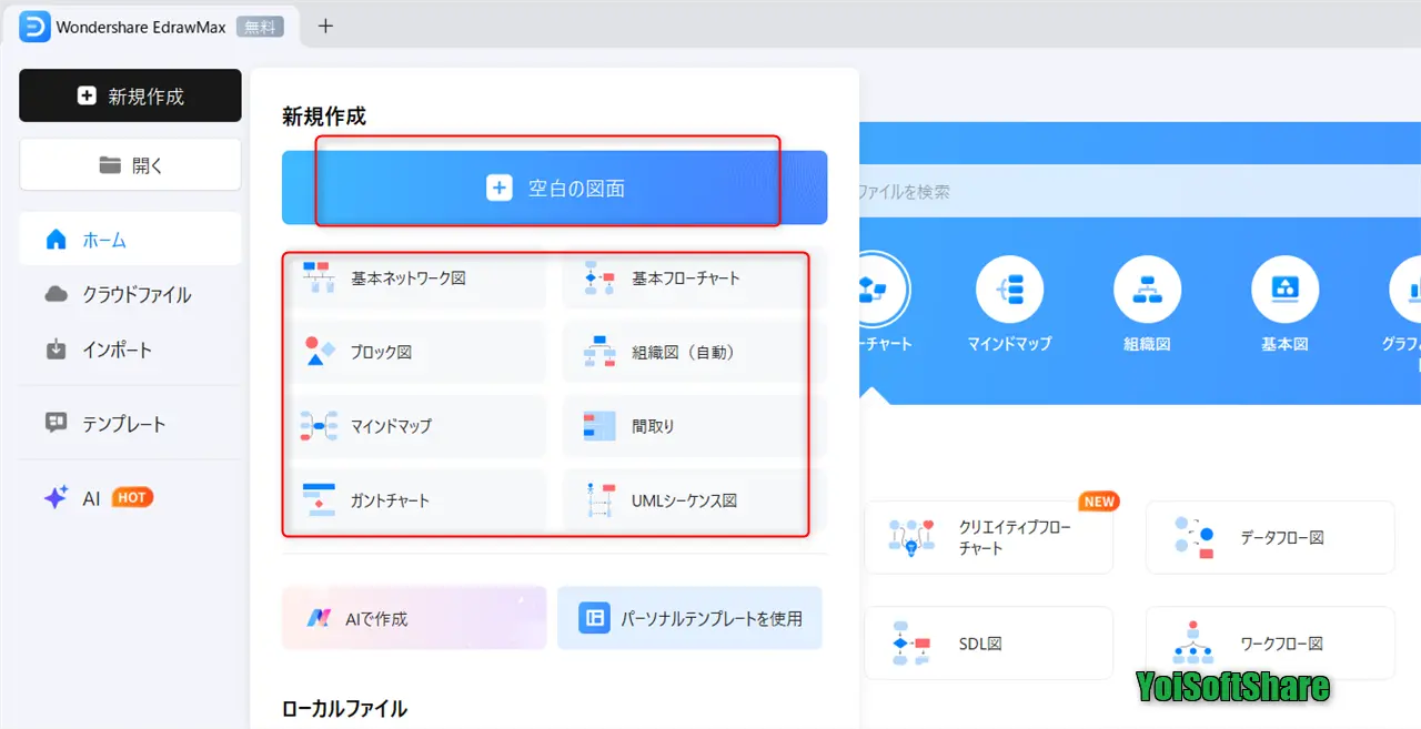 EdrawMaxで空白から図を作成