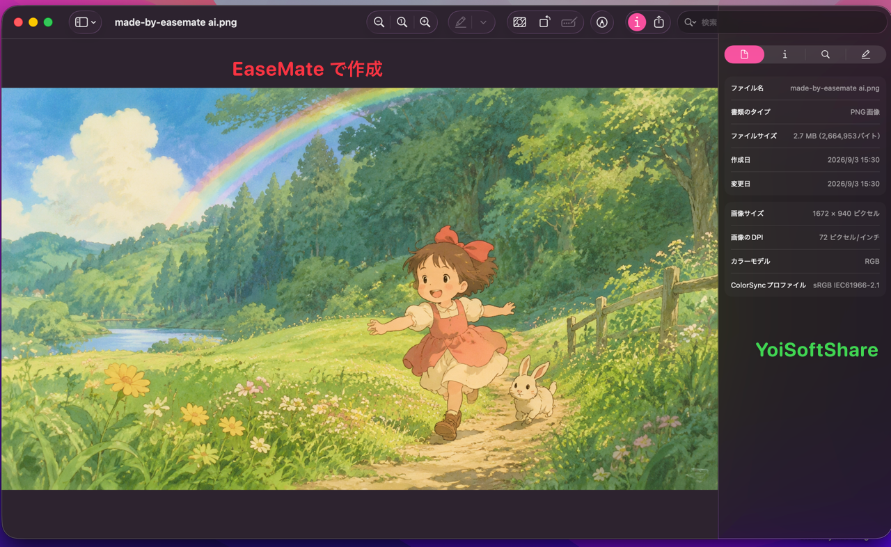 EaseMate AIで生成した画像(Prompt B)