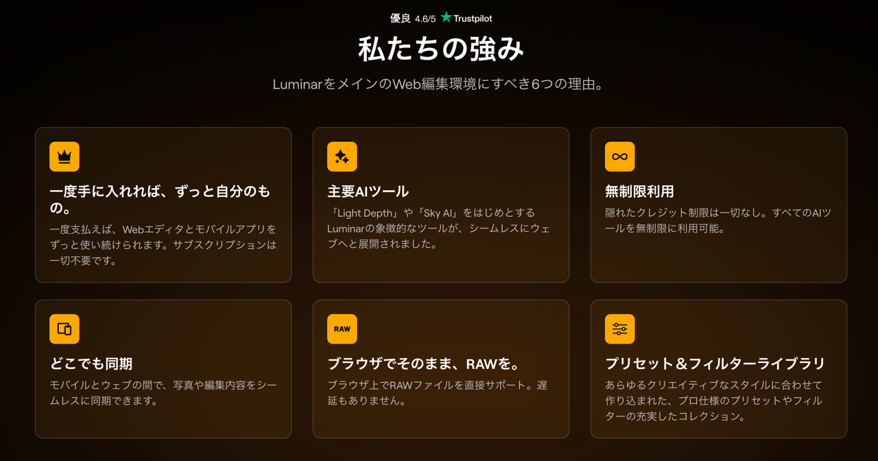 Luminar on Webの強み